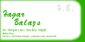 hagar balazs business card